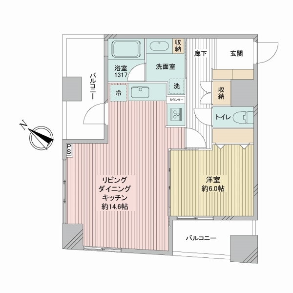 1LDK・52.67㎡の間取り