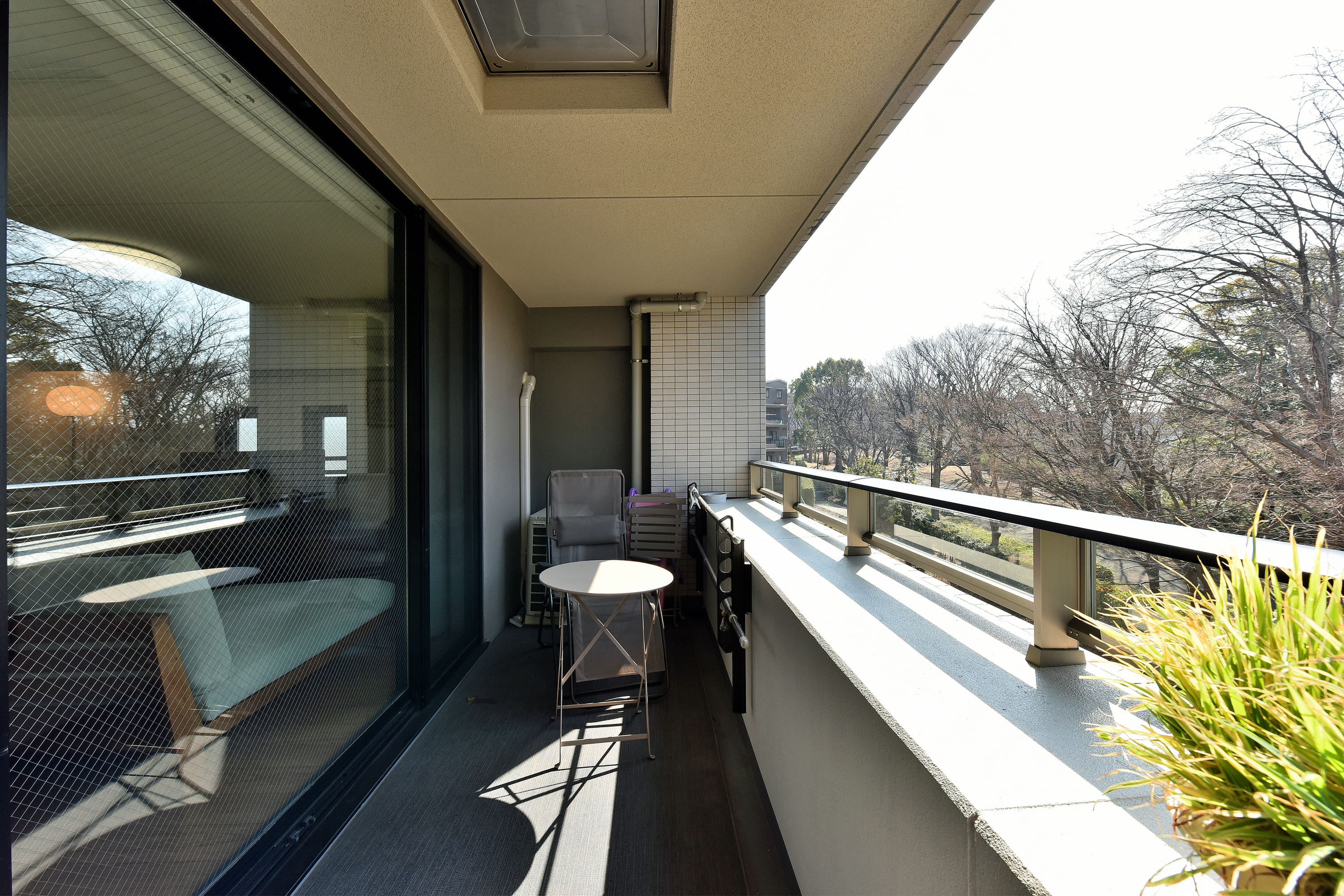 南西向きのバルコニー