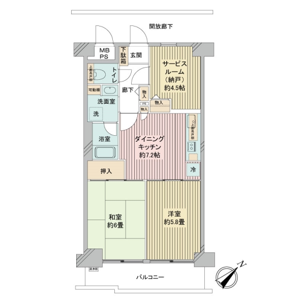 11階建7階部分につき眺望・通風・陽当り良好