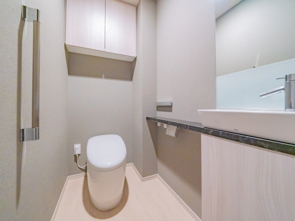 手洗いスペース付き、温水洗浄タンクレストイレ