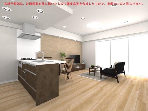 約13.1帖のリビングダイニングキッチン