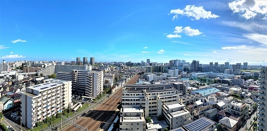 南向きのため眺望・陽当たり・通風良好