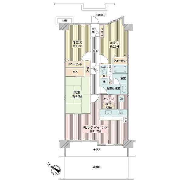 戸建感覚で使える1階住戸