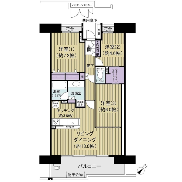 3LDK＋人気のウォークスルークローゼット完備！
