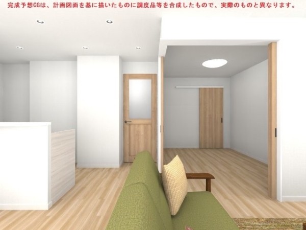 洋室(3)の戸を開放すると、リビングと接続可能です！