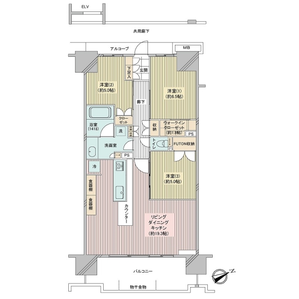 ■最上階・南東向きの明るいお部屋です