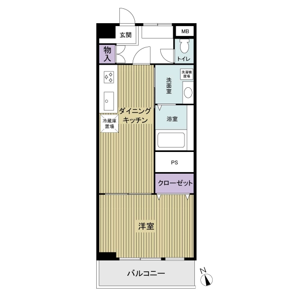 1DK・2階・35.1㎡・南西向き