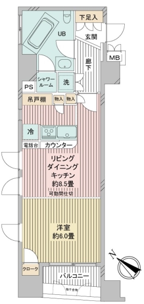専有面積38.21㎡・1LDK