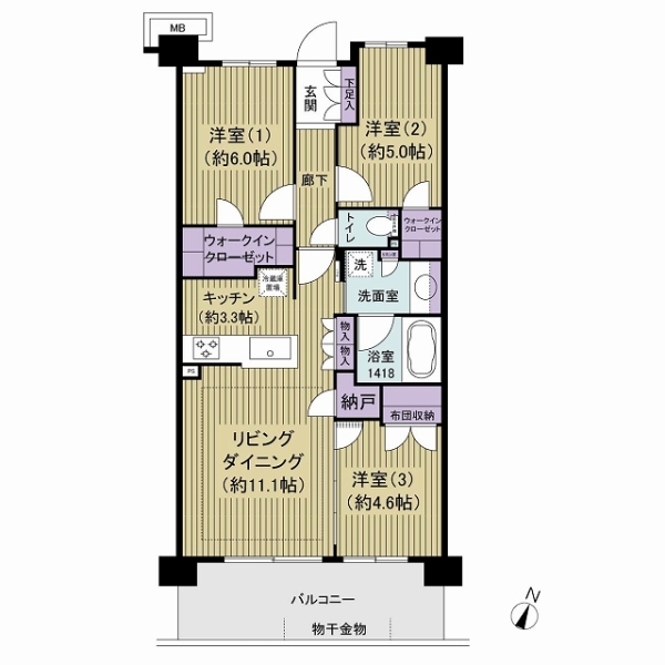 リビングにはウォールドア仕様の間仕切り