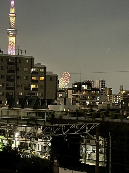 バルコニーから墨田区花火大会花火が望めます（天候等による）