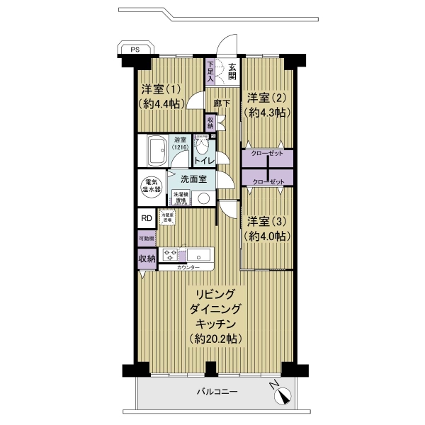 ３ＬＤＫ、７２㎡、６階部分、過去室内リフォーム済み