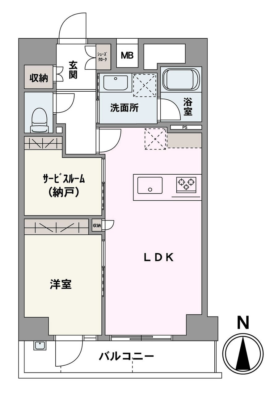 7階部分の南向き陽当たり良好な「1SLDK」角住戸です。全居室収納付き。2026年7月上旬内装リフォーム実施につき、気持ちよく新生活をはじめられます。