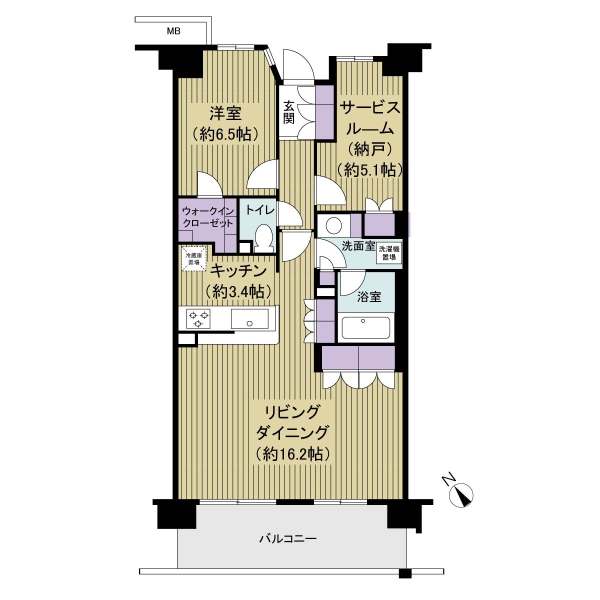 3階部分南西向き　68.7㎡