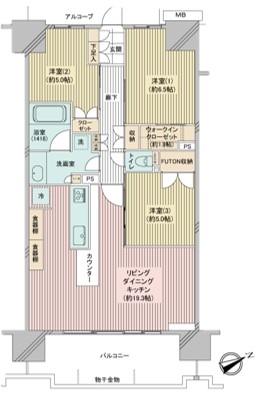 ■専有面積78㎡のゆとりある3LDK
