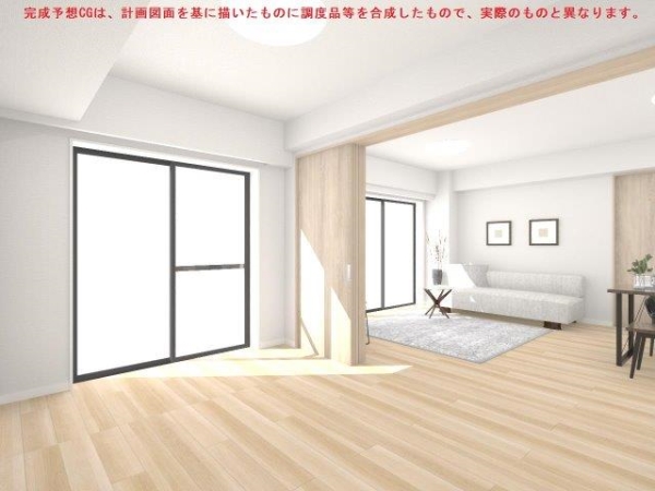 約6.0帖の洋室/完成予想CGです。