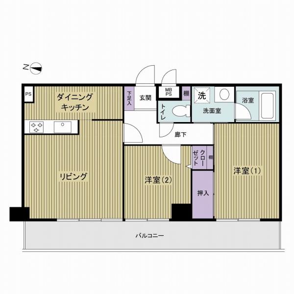 2LDK・56.97㎡のプラン！