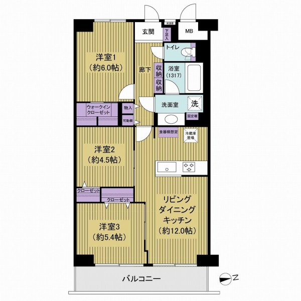 全居室収納付、リバービューの３LDK