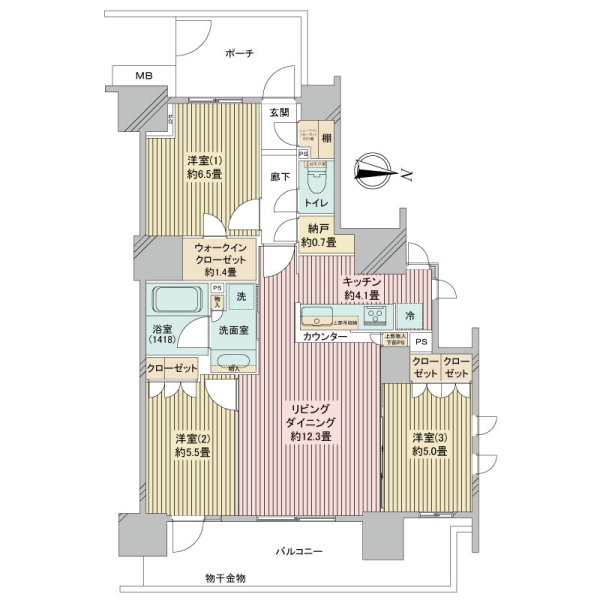 12階の角住戸