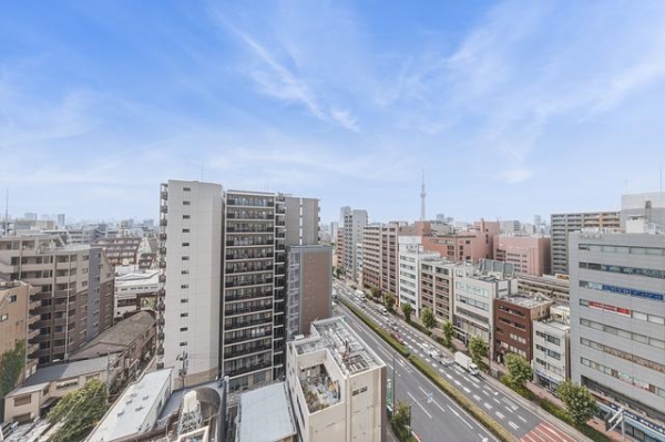 １２階部分の為、眺望良好！スカイツリーや東京タワーが望めます