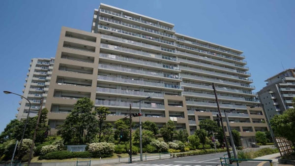 スーパー堤防上に佇むリバーサイドマンション