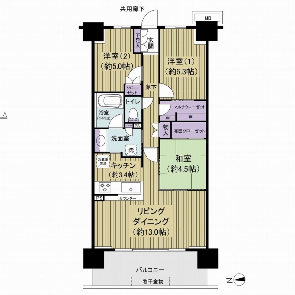 オールフローリングプランの間取り