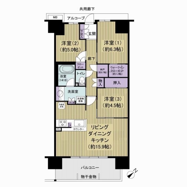 納戸＋ウォークインクローゼット付きで収納豊富