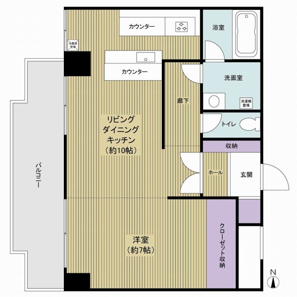 西向き・1LDKの間取