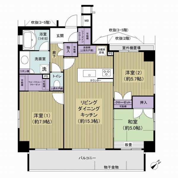 3LDK・専有面積74.92㎡のお部屋