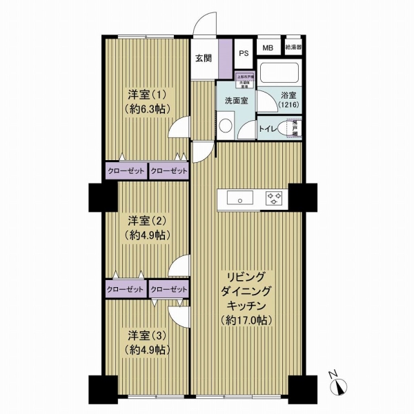 家具の配置もしやすいオールフローリング仕様