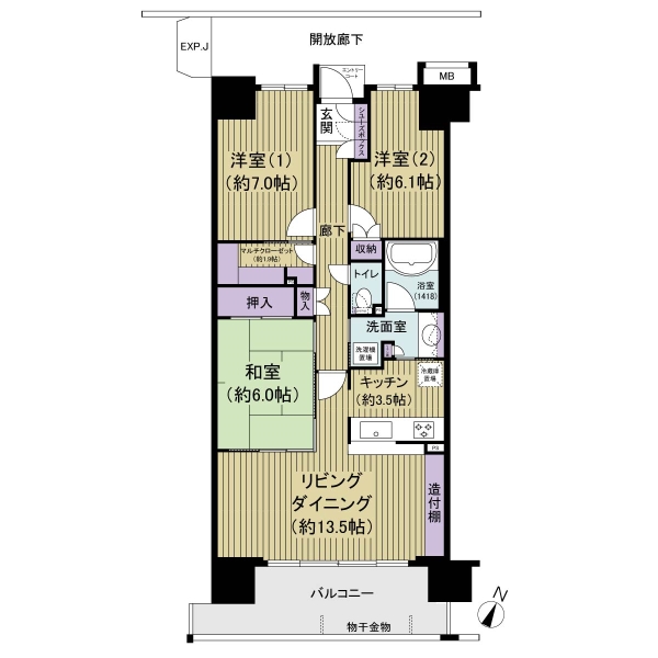 ３ＬＤＫ、８１㎡、１０階部分、室内大変綺麗にお使いです