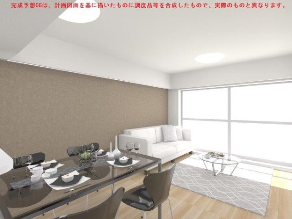 ９階、南西向きバルコニーで明るいリビング