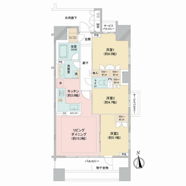15階建12階部分、南向き角部屋の為、陽当り・通風・眺望良好！