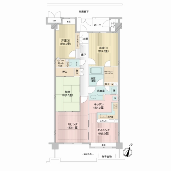 80.98㎡の3LDK　ファミリー向きのお部屋です！
