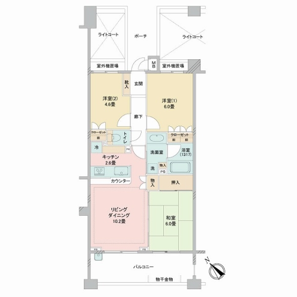 3階建3階部分、陽当り・通風・眺望良好