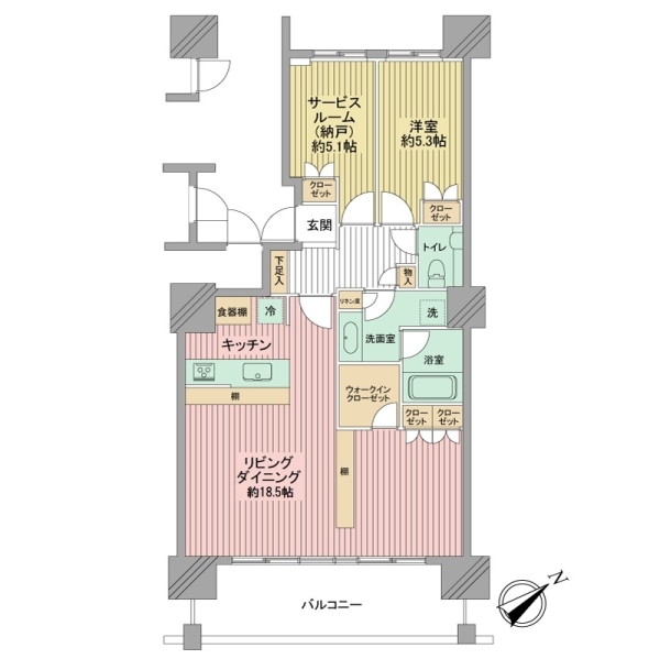 廊下面積が少なく居住空間を有効活用