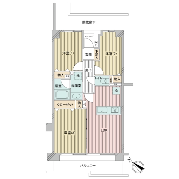 汎用性の高い3LDK間取りです！
