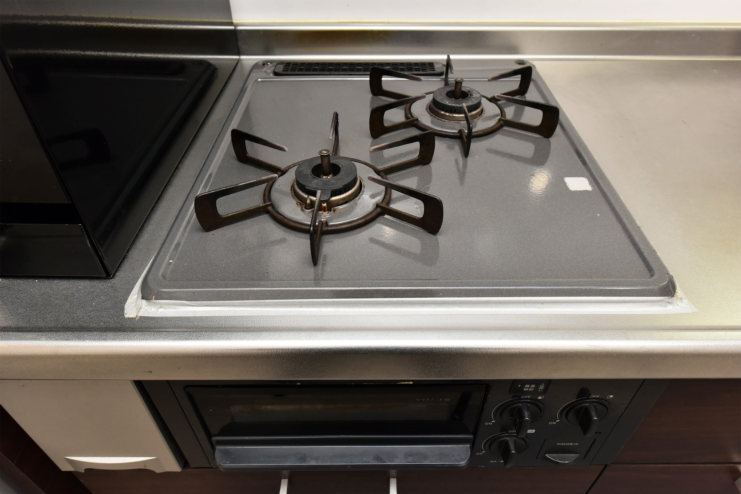 グリル付き2口ガスコンロ