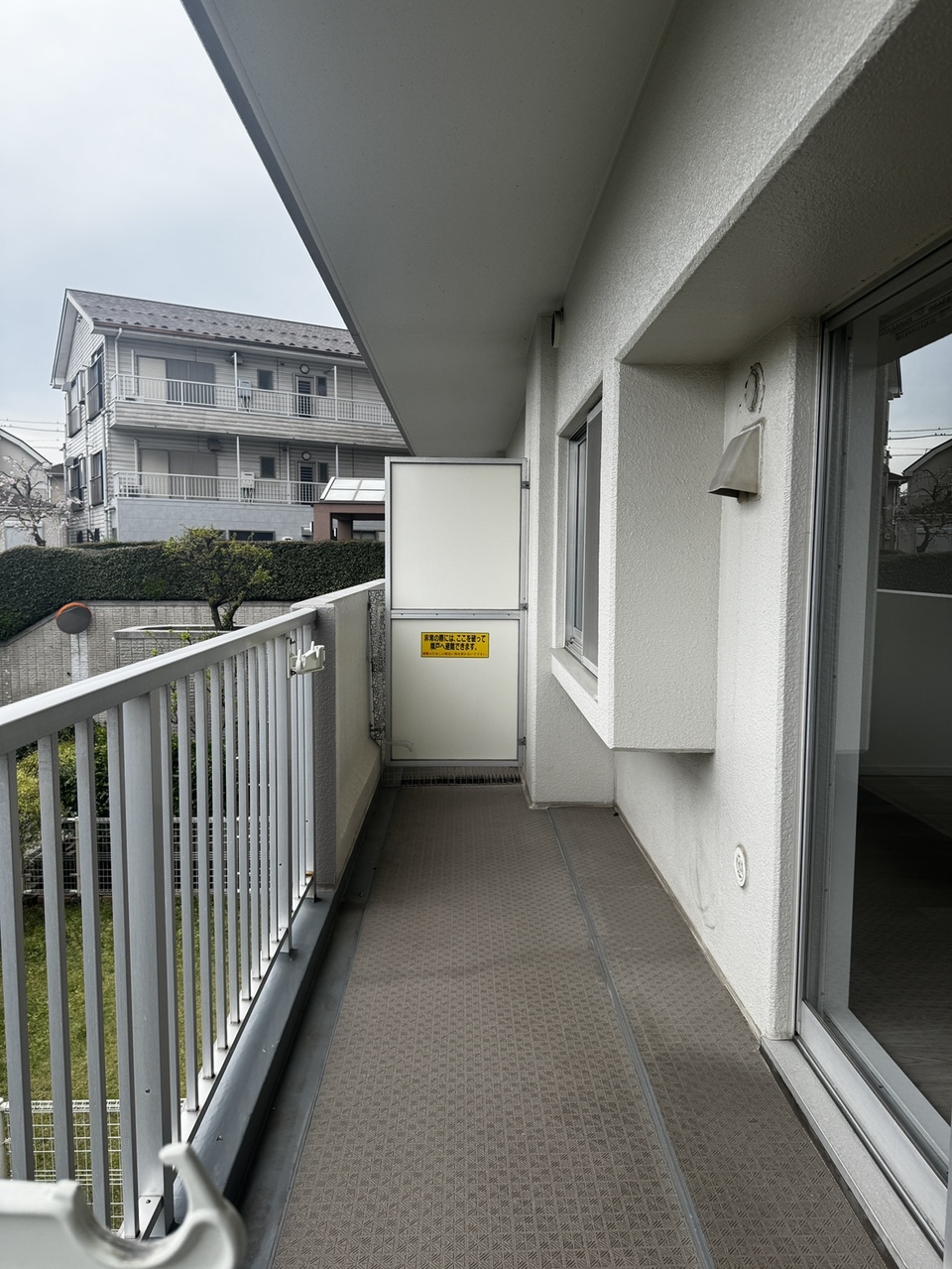 南向きのバルコニー