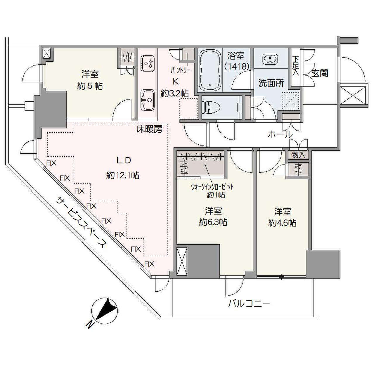 北東・北西角住戸・各居室収納・パントリー等収納豊富な3LDK