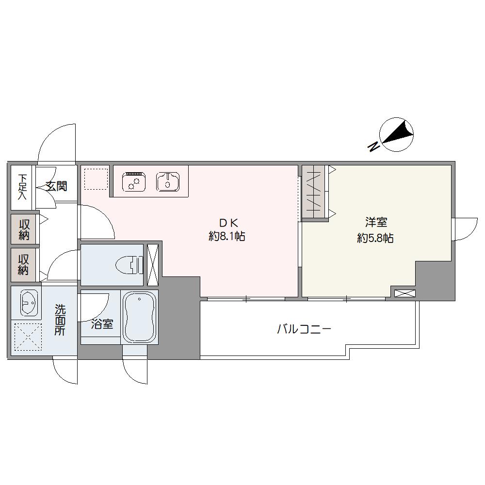 北西・南西の角住戸。全居室がバルコニーに面した開放的な住空間です。玄関からは室内が見えにくい設計で、プライバシー面にも配慮されています。
