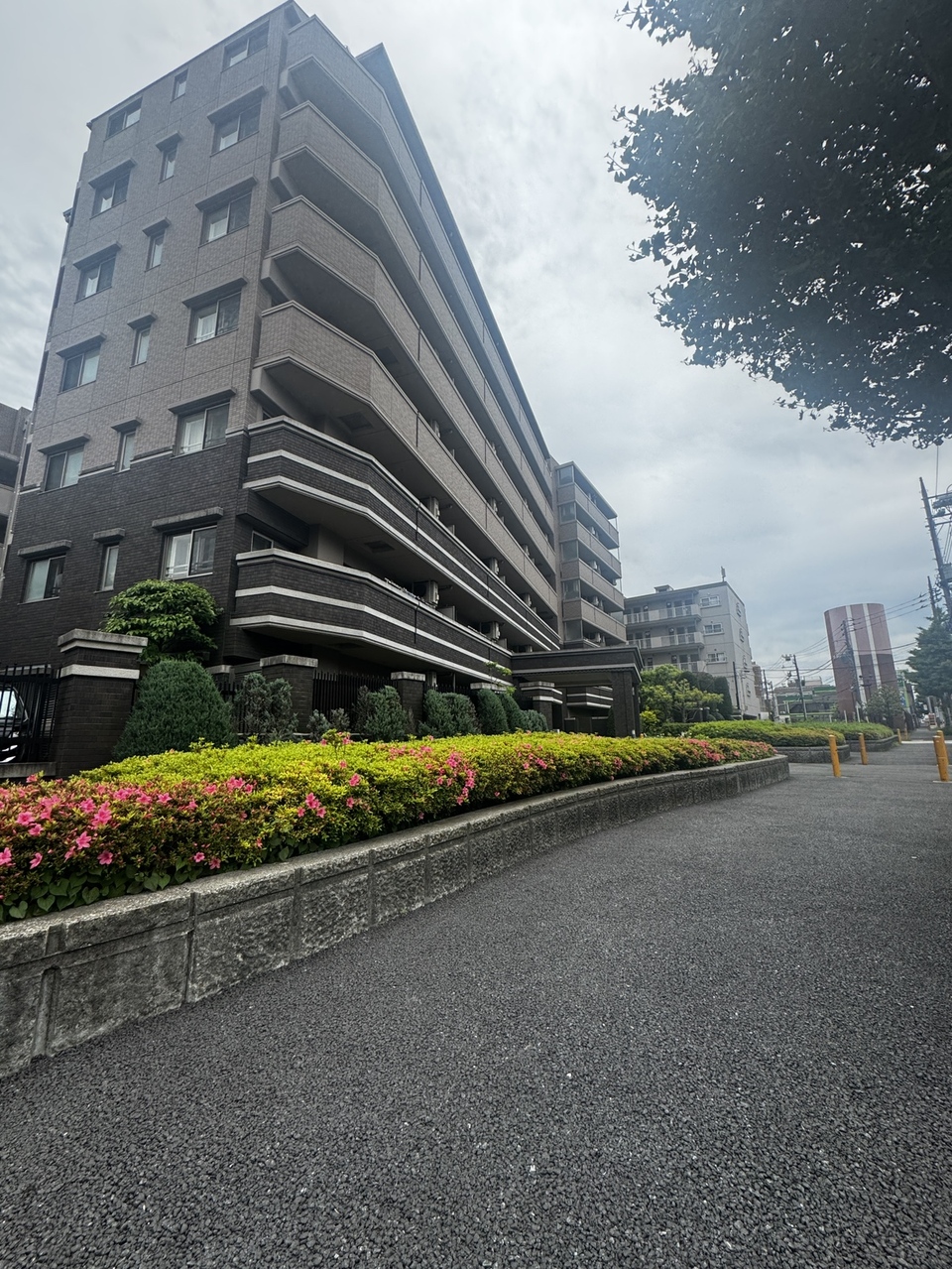 【現地外観写真】最寄りのスーパーまで徒歩5分の便利な立地。大切なペットと暮らせるマンションです(規約制限有り)。ぜひ、ご検討くださいませ。
