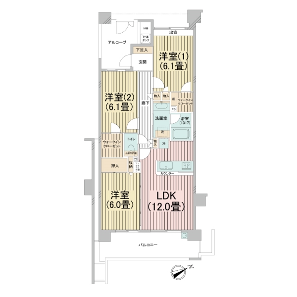 約70.68㎡・3LDKのお部屋です！