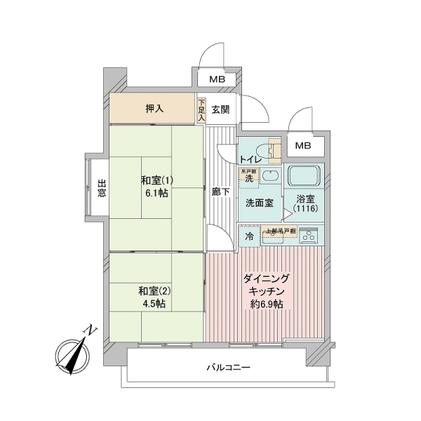 南東・南西向きの角住戸