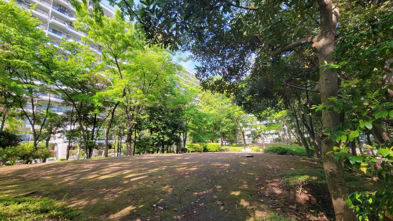 【敷地内】豊かな緑に囲まれ、日々の暮らしの中で気軽に自然を感じられます。季節ごとに表情を変え、四季折々の景色を楽しめます。