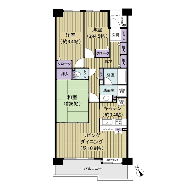 3LDK　リフォーム向き住戸　南西向き