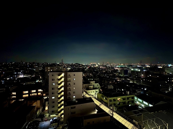 夜撮影　北西向きの眺望