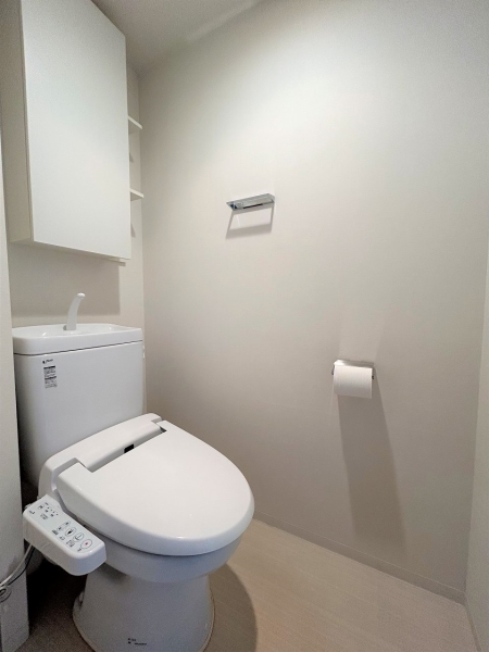 背面に収納を備えたトイレ