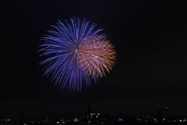 2017年あつぎ鮎まつり花火（バルコニーより撮影）