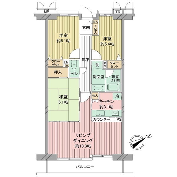73.90㎡、3LDK、5階のお部屋です！
