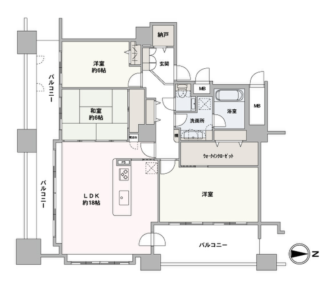 4LDKを3LDKへ間取り変更したお部屋です！各室に収納、玄関横には納戸、間取変更で造作したとても広いウォークインクローゼットもあります